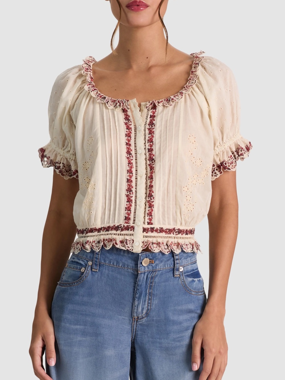 Alice + Olivia Mclaine Puff Sleeve Blouse NWT